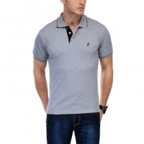 Grey Melange with Black Placket